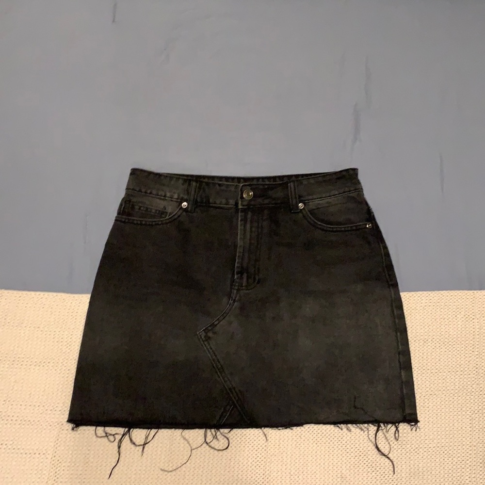 FOREVER 21 black denim jean mini skirt